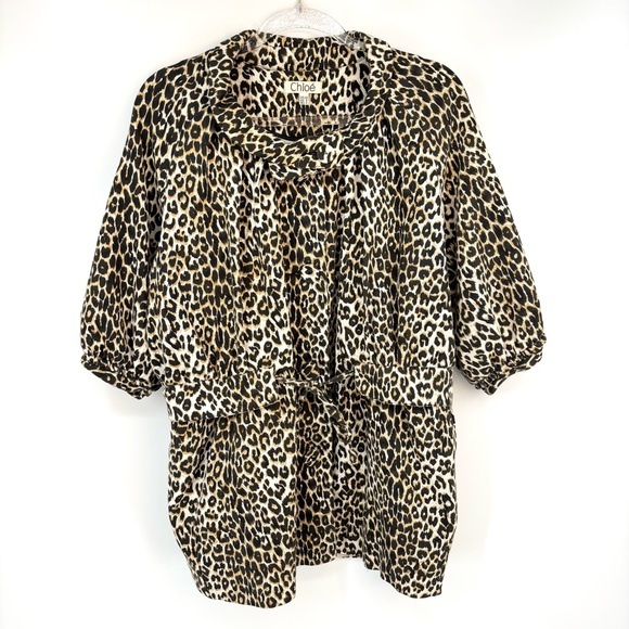 Chloe Jackets & Blazers - Chloe Leopard Print Coat Size 8 Y2K Animal Print Glam Baddie